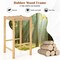 Costway 26'' Dining Bar Stool Set of 2/4 Counter Height with Rubber Wood Woven Saddle Seat